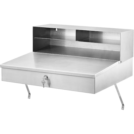 Wall Mounted Receiving Desk,Stainless Steel, 24Wx22Dx12H
